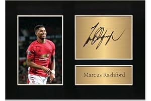 Zulu Image Marcus Rashford Manchester United Man Utd Autograph Signed A4 Printed Photo Reproduction Print Picture Display No34, Black