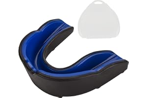 AIBAOBAO Mouth Guard, Adults and Junior Gum Shield with Case, Slim Fit Professional Mouthguard for Football, Boxing, MMA, Rugby, Martial Arts, Judo, Karate, Hockey, Wrestling (White-Pink)