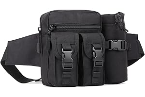 ‎HUNTVP Huntvp Taktisch Bauchtasche mit Flaschenhalter Militär Gürteltasche Herren Wasserdicht Hüfttasche MOLLE Wasserflasche Halter für Damen Wandern Laufen Camping Radfahren
