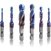 5-teiliges HSS Gewindebohrer-Set – M3 M4 M5 M6 M8, Titanbeschichtet, Für Metall & Holz