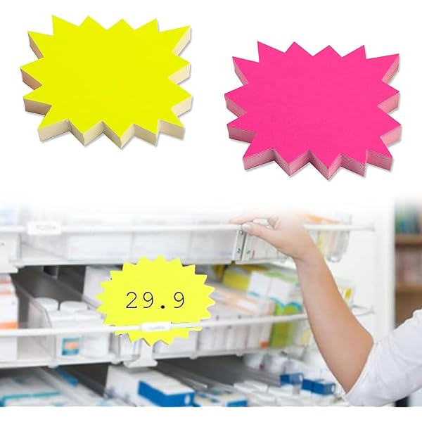 90 Etichette Prezzi Fluorescenti Gialle | 13x17 Cm Per Negozi E Offerte - Foto 2