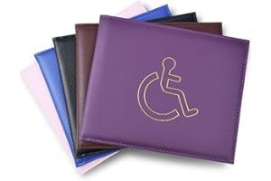 Vicloon Disabled Badge and Timer Holder, PU Leather Disabled Badge Holder Wallet Protector, Blue Badge Timer Holder ProtectorHologram Safe Disabled Badge Holder (Purple)