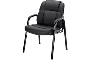 ‎SWEETCRISPY Sweetcrispy Büro Gast Stuhl, Leder stationären Wartezimmer Stühle ohne Räder, mit gepolsterten Armlehnen für ältere Menschen, Schreibtisch Konferenzraum Lobby Tisch Seite Salon