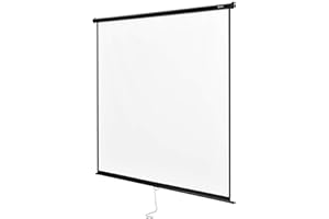 in.tec Projektionsleinwand HD 3D Beamer 113 Zoll Rollo-Leinwand selbstaufrollend 203 x 203 cm Wandmontage Deckenmontage alle Formate für Heimkino Büro Seminare