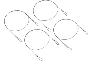 PATIKIL 20 Inch Safety Security Cable Wire, 4 Pack Stainless Steel 50cmx1.2mm Stage Lights Rope with Double Loop for DJ Lighting Luggage Lock