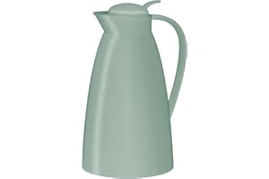 alfi ECO 1,0l, mint grün, Isolierkanne mit hygienischem Hartglaseinsatz aus Kunststoff, Drehverschluss mit bequemer Drucktaste, Ausgießen mit einer Hand, ideal als Kaffeekanne, Teekanne, BPA-frei