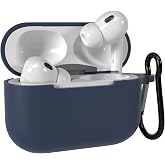 EAZY CASE - Protective Case for AirPods Pro 2 Case Silicone Case Shockproof with Carabiner Suitable as Keychain Anti-scratch Case Non-Slip Silicone Case for Airpod Pro 2nd Generation in Dark Blue