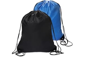 Sliverdew Drawstring Bags, Black PE Bags Drawstring Gym Bag Draw String Swimming Bag Drawstring Backpack