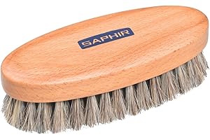 SAPHIR Oval Horse Hair Brush, Grey, Brown, 1 Unit