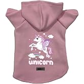 monopetz Kapişonlu Polar Sweatshirt K&ouml;pek ve Kedi Kıyafeti &amp; Elbisesi - Pembe Unicorn L Beden
