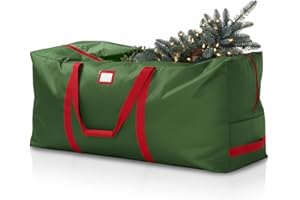 MOXTOYU Christmas Tree Storage Bag, Heavy Duty Waterproof Xmas Tree Sack Fits Up to 9ft Tall Artificial Christmas Tree, with Durable Handles, Zipper, Card Slot, (165x38x76cm) - Green