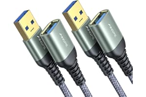 AINOPE 2 Stück 2M USB Verlängerung Kabel USB 3.0 Verlängerungskabel A Stecker auf A Buchse mit eleganten Alluminiumsteckern, Nylon Stoffmantel für Kartenlesegerät,Tastatur, Drucker, Scanner, Kamera
