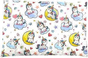 ALMATEX SRL Federa per cuscino culla bambino linea SEBASTIAN, cm 30x40, idea regalo (UNICORNO)