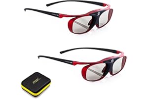Hi-SHOCK® RF/BT Pro Scarlet Heaven & Dual Case Active 3D Glasses for 3D TVs from Sony, Samsung, Panasonic Compatible with TY-ER3D5ME / TY-ER3D6ME / FPT-AG03G [120 Hz | Bluetooth | Rechargeable]