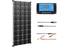 XINPUGUANG Kit de panneau solaire 100W 12V Module photovoltaïque monocristallin 18v Contrôleur solaire 10A pour caravane, bateau, voiture, maison, chargement de batterie 12v