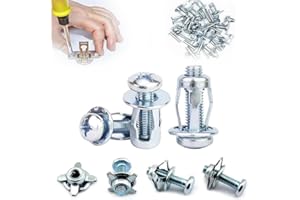 GZWY Dado a petalo, 50 pezzi, vite a forma di petalo, dado in metallo, dado a petalo, dado in ferro, filettatura standard Jack dadi, dado di dilatazione per parete cava, ferro metallo (M6 x 25, 50)