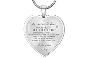 YOTHIWAD Halskette für Tochter herz anhänger Tochter Kette mit inspirierendem Text an meine tochter Halskette Schmuck Geschenke für Tochter von Mama Papa
