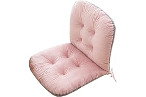 Yahbrra Coussins de Chaise avec Dossier, Coussin de Dossier avec Sangles, Coussin pour Dossier Bas, Coussin de Chaise de Jardin, Coussin pour Chaises, Bancs de Maison et Jardin(Pink,1 Pack)