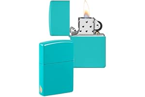 Zippo Briquet Tempête - Design Flamme - Turquoise Mat - Rechargeable - Réutilisable - Design Coupe-Vent - Coffret Cadeau Fabriqué aux États-Unis - Exclusivité Amazon