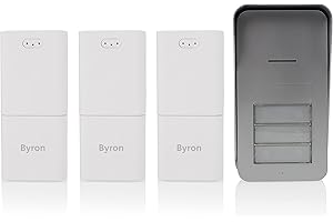 Byron DIC-21535 Campanello audio senza fili – 3 appartamenti – Audio a 2 vie - Installazione semplice