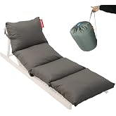 XPERMATE Fluffy Sunbed Cushion 60x180x12Cm Water Repellent, Folding,UV Solar Resistance, Zipper (Anthracite)