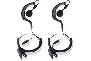 wlertcop 2pcs Pinganillo Walkie Talkie,Auriculares Solo de Tubo com Connector de 3,5 mm Auricular Walkie Talkie para Exteriores 3,5mm/Adaptación de Radio Bidireccional Auricular Pinganillo Policial