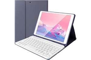 LAMA 10,2 e 10,5 Pollici Custodia per Tastiera iPad, Tastiera Wireless per iPad da 10,2 e 10,5 Pollici(9a 2021/8a 2020/7a generazione 2019, iPad Air 3 2019,iPad Pro 2017) con Portamatite,‎ Viola