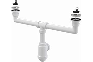 ALCAPLAST Vidage d'évier pour l’évier 2 cuves – grilles de siphons inox