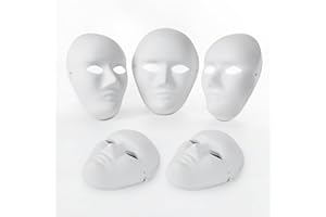 OVISEEN 10 Piezas Máscaras de Papel Blanco para Pintar Carnaval, áscara de Pulpa en Blanco para Cosplay, Fiesta de Halloween (9,45 x 7,28 pulgadas)