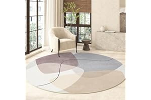 Highdi Tappeto Rotondo Salotto, Morbido Moderno Linea Minimalista Tappetini Antiscivolo Tappeto per Bambini Cameretta Cucina Casa Zona Balcone Tappet Tavolino (140cm,Artistico)