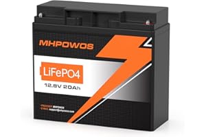 LiFePO4 12V 20Ah Deep Cycle Batterie, 12V 20A LiFePO4 Batterie mit 20A BMS Schutz und 6000 Zyklen Lithiumbatteri für Solaranlage, Antriebsräder, Kinderwagen, Fischfinder, Outdoor-Camping, Roller