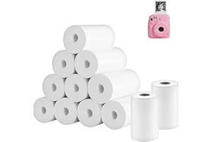 SOLINOREX 12 Bobines Papier Appareil Photo Enfant - Rouleau Appareil Photo Imprimante Thermique 57 X 500 mm, Kids Camera Paper Roll Refill Blanc pour Scrapbooking, Étiquettes, Notes