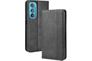 MOJIA Cover per Motorola Moto Edge 30, PU Custodia Antiurto Resistente ai Graffi, Custodia Flip Portafoglio per Telefono con Supporto e Slot per Schede. Nero