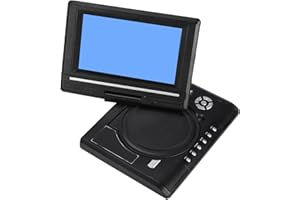 DILWE Bewinner 270° Reproductor de DVD Portátil-Función de Memoria de Punto de Interrupción 800mah Batería Recargable Incorporada 7 Pulgadas Pantalla LCD Panorámica 16: 9 para Coche,Juego(EU pulg)