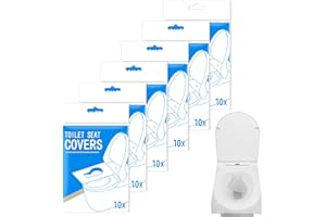 SUGHUG 60 Pezzi Copriwater Usa e Getta,Copriwater Usa e Getta Biodegradabili, Copriwater Monouso Igienici Monouso Universali per Adulti e Bambini,Facile da Trasportare,Accessori Utili per Viaggio