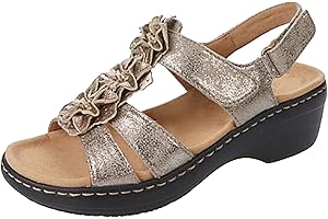 Susenstone 2024 Sandales Femmes été Sandales De Marche Femme Confortable Orthopédique Confortables Plateforme Chaussures Antidérapantes Respirantes Bohême Bout Ouvert Sandales avec Talon Bloc