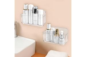 CGBE Étagère salle de bain, 2 pièces Étagère de douche sans perçage pour montage mural d'étagères de salle pour salle de bains et cuisine (Petit Panier*2)