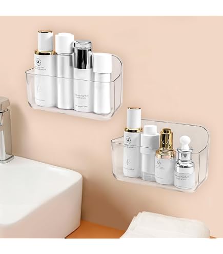 Set di 2 mensole per doccia senza foratura - Porta shampoo adesivo, asciugatura rapida per bagno, modello piccolo bianco | Leroy Merlin