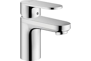 hansgrohe Vernis Blend - grifo lavabo sin desagüe, grifo monomando lavabo 71 mm, mezclador monomando lavabo ahorro de agua (EcoSmart), cromo, 71558000
