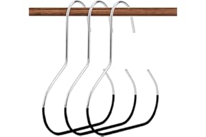 SINBANA 3pcs Hat Organizer Hanger, Non-Slip Hat Storage Hook High Manganese Steel Opening Design Clothes Hanger Cap Rack Cap Holder for Baseball Caps Scarves & Accessories (Black)