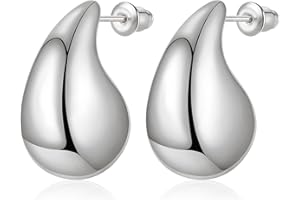 Anten Pink Orecchini Donna Oro, 18K Orecchini a Goccia d'acqua, Orecchini Anallergici Donna, Gioielli Regalo per Donna Ragazza Bambina