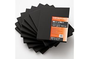OFITURIA Pannello in Schiuma Nero 50x70 cm Pack 2 pz, Lastra di Polistirene Espanso Leggero e Rigido, Foamboard Multiuso a Taglio Facile, Ideale per Lavoretti, Modelli ed Esposizioni, 5 mm
