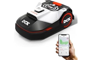 DCK Robot Tondeuse avec Câble Périphérique Jusqu'à 500m² 40% de Pente, Technologie Noir Navigation Tondeuse Robot, LiDAR Évitement d'obstacles, Gestion Multi-Zones, Contrôle APP (KDRM105)