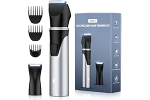 Rolgno Haarschneidemaschine, Intimrasierer für Frauen, [Zinklegierungskörper] Trimmer Herren mit Austauschbar Köpfe, Bodygroomer für Körper/Beine/Achsel, USB Aufladbar, IPX6 Wasserdicht, Nasse/Trocken