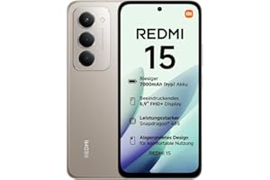 XIAOMI Redmi 15, Smartphone 8+256GB, 6,9" FHD+ 144Hz DotDisplay, Snapdragon 685, 50MP KI-Dualkamera, 7000mAh Akku, Titan Gray