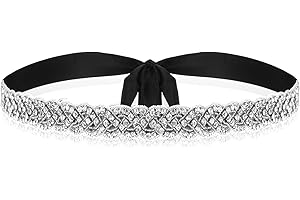 BENCAILOR Bridal Rhinestone Wedding Belt Silver Rhinestone Belts Bridal Belt Crystal Belt Beaded Belts for Formal Dresses Rhinestone Belt Sash for Women Waist