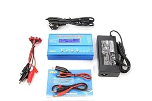 DEWIN Chargeur de Batterie LiPo équilibré, B6 80W Balance LCD Numérique Chargeur Déchargeur for LLiPo RC Batterie (EU Plug)