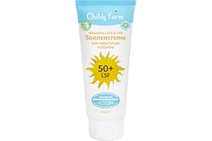 ‎CHILDS FARM Childs Farm Sonnencreme für Kinder und Babys, sehr hoher Schutz mit LSF 50+, wasserfest, UVA- und UVB-Schutz, 100ml | Für trockene, empfindliche oder auch zu Ekzemen neigende Haut geeignet