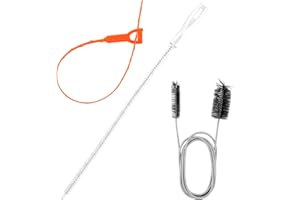 ihohi Drain Unblocker Tools, 3Pcs Flexible Drain Snake Sticks Rods Cleaner Hair Catcher Dredge Hose Hole Pipe Cleaning Brushes for Kitchen Bathroom Shower Plug Hole