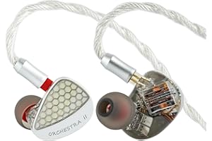 Linsoul Kiwi Ears Orchestra II Moniteur Intra-auriculaire 10BA, Écouteurs IEM filaires Hi-FI avec Un équilibre Tonal Exceptionnel, Coquille fabriquée à la Main pour individus et musicaux (Argent)